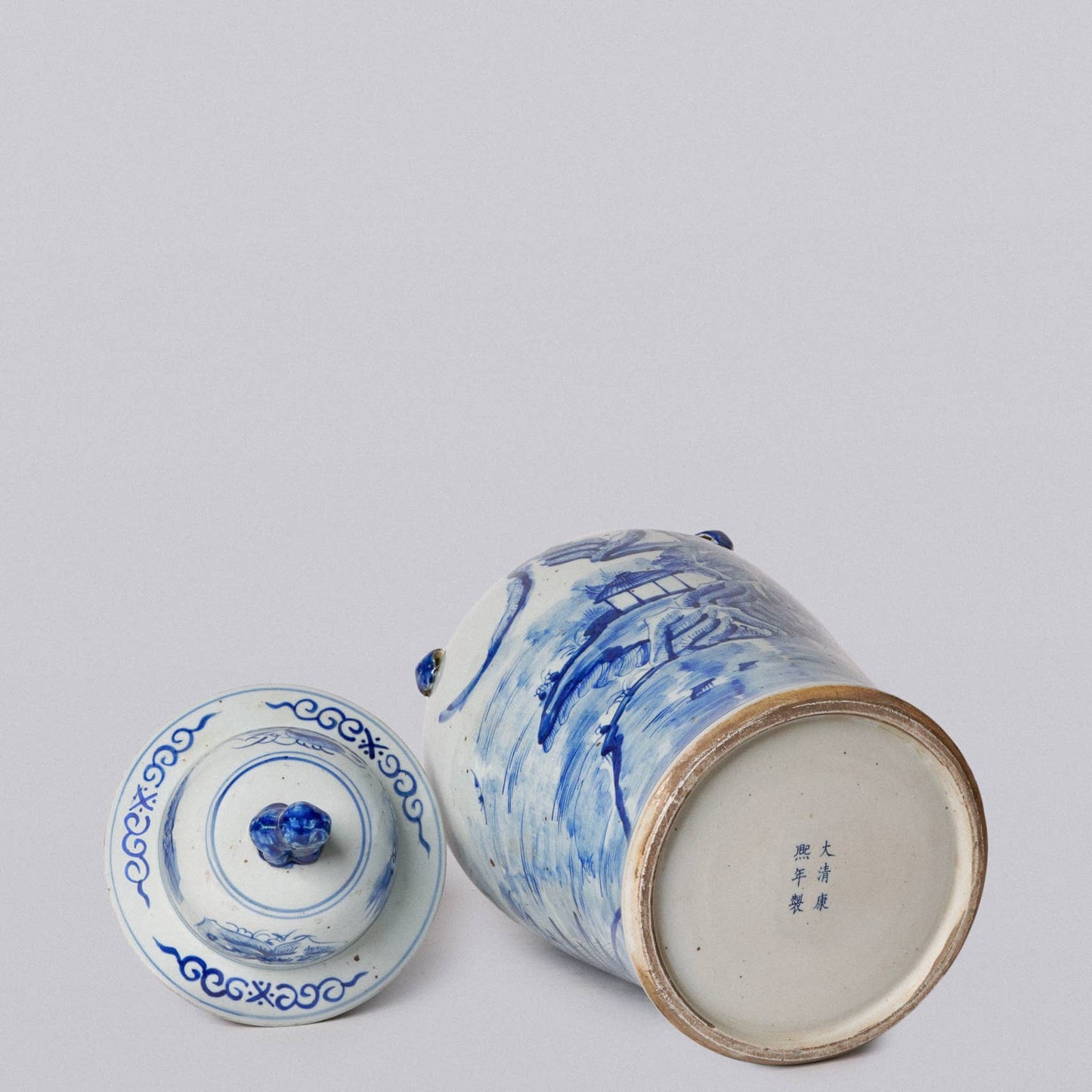 Blue and White Temple Jar