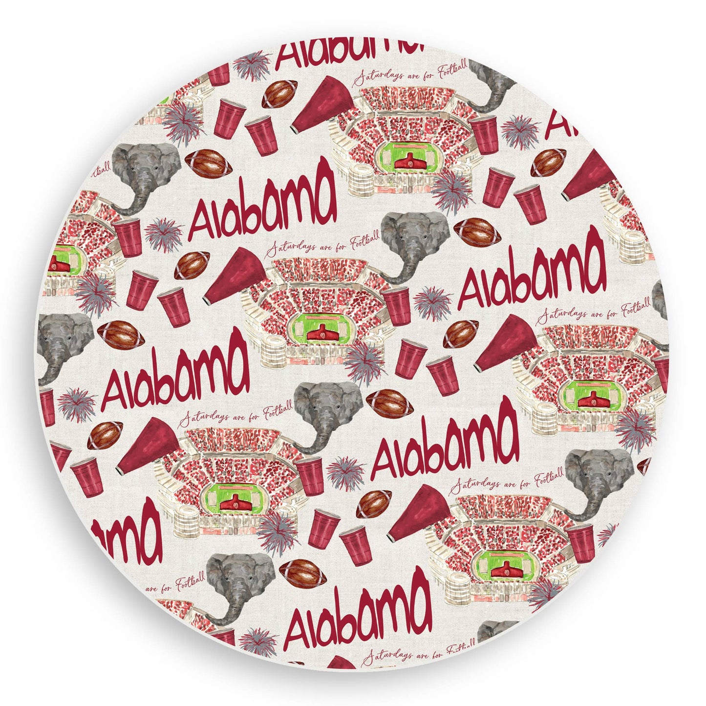 Alabama Football Pattern Vinyl Placemat