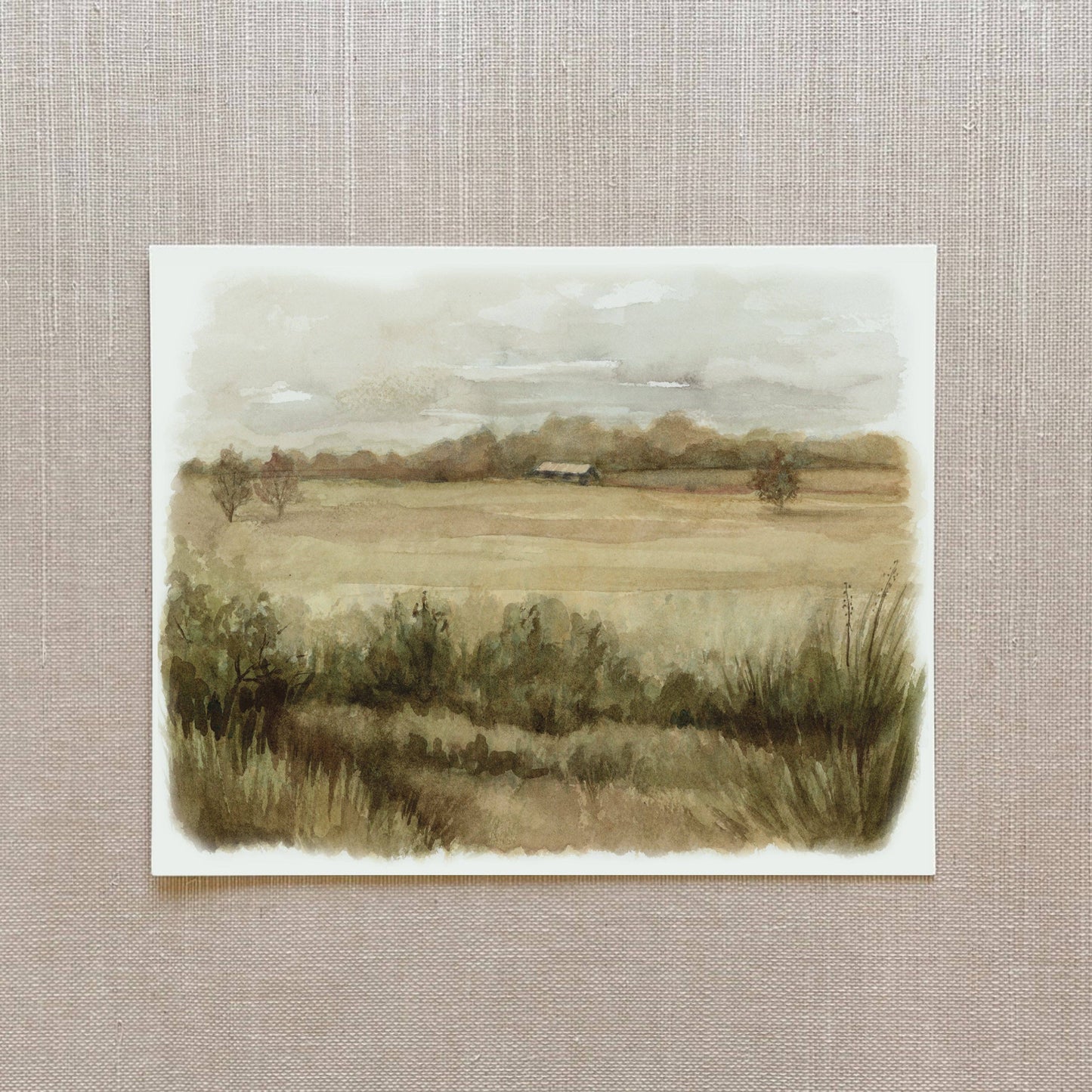Across the Field - Watercolor Giclée Paper Print
