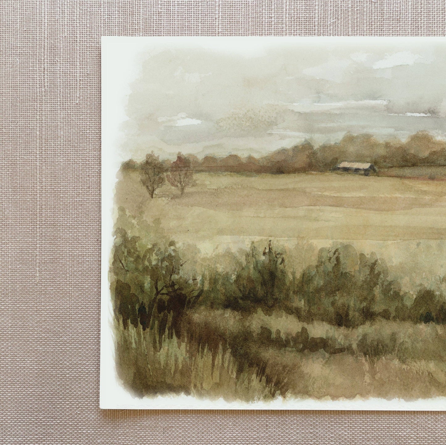 Across the Field - Watercolor Giclée Paper Print