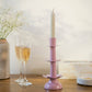 Lotus Bloom Tapered Pink Candleholders