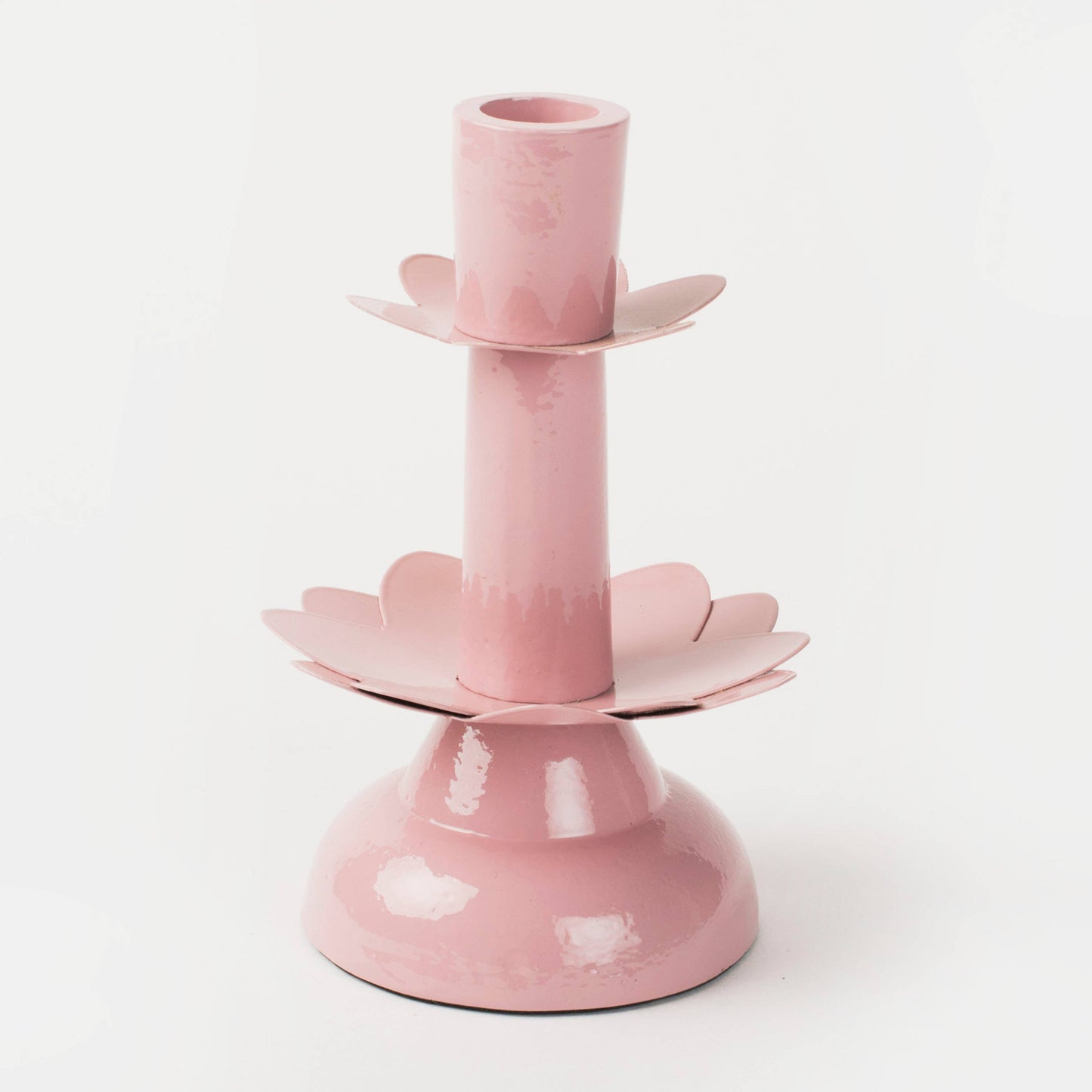 Lotus Bloom Tapered Pink Candleholders