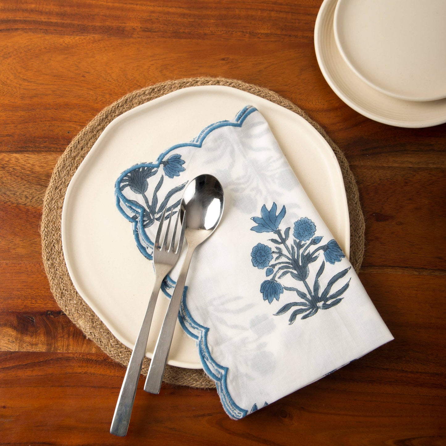 Azure Handblocked Napkin Set