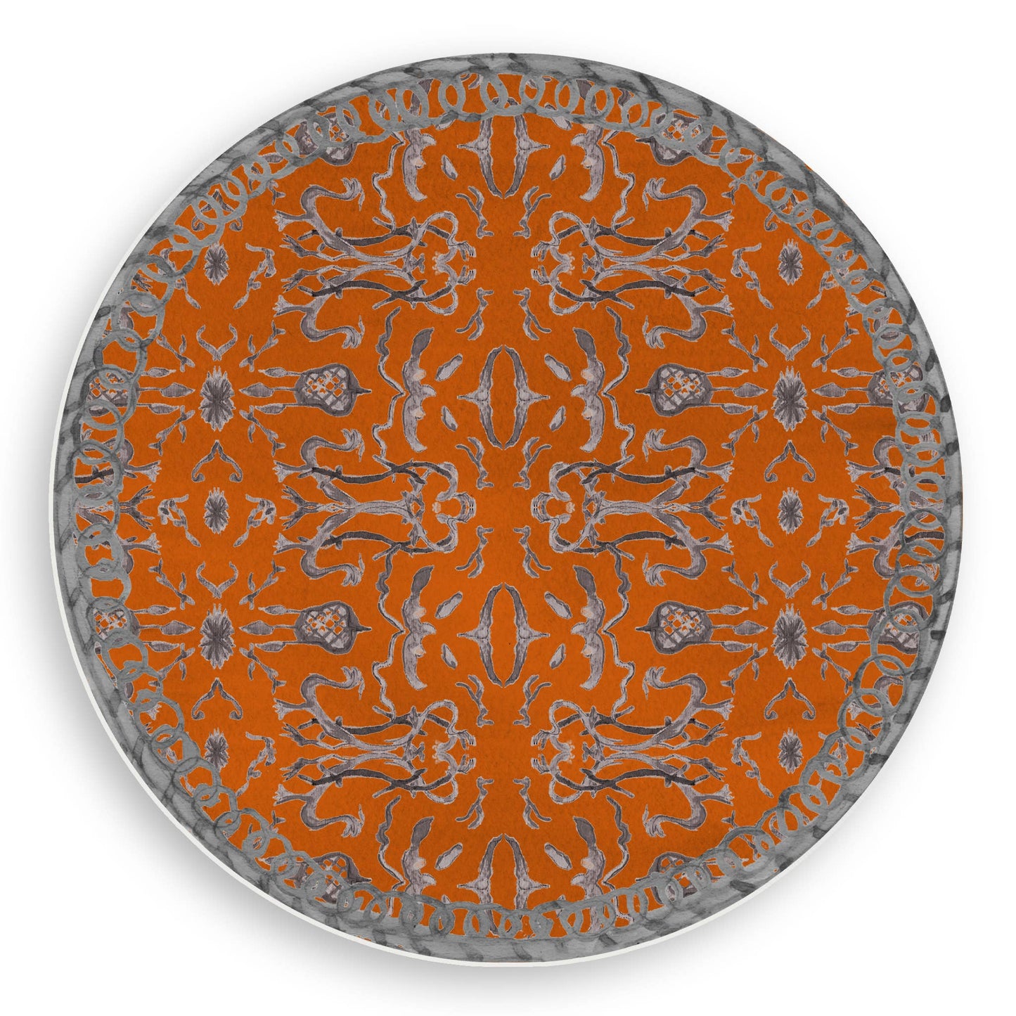 Tomato Cream & Grey Chinoiserie Vinyl Placemat
