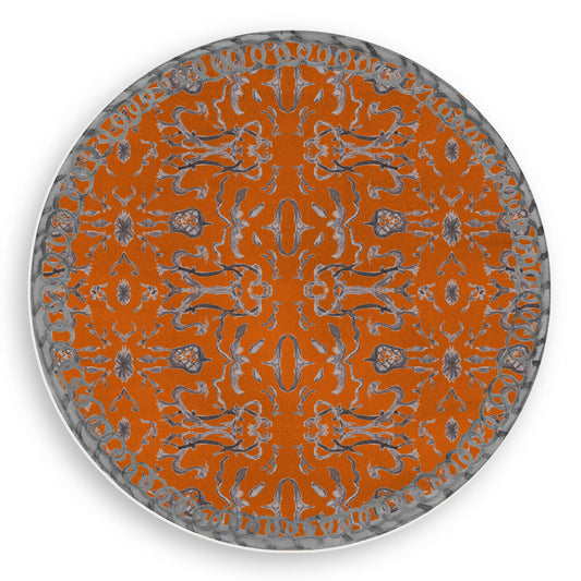 Tomato Cream & Grey Chinoiserie Vinyl Placemat