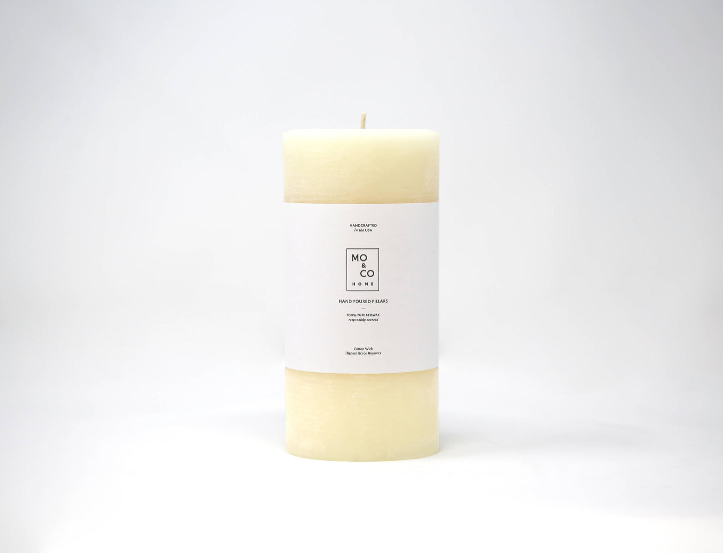 100% Beeswax Pillar Candles | Natural White