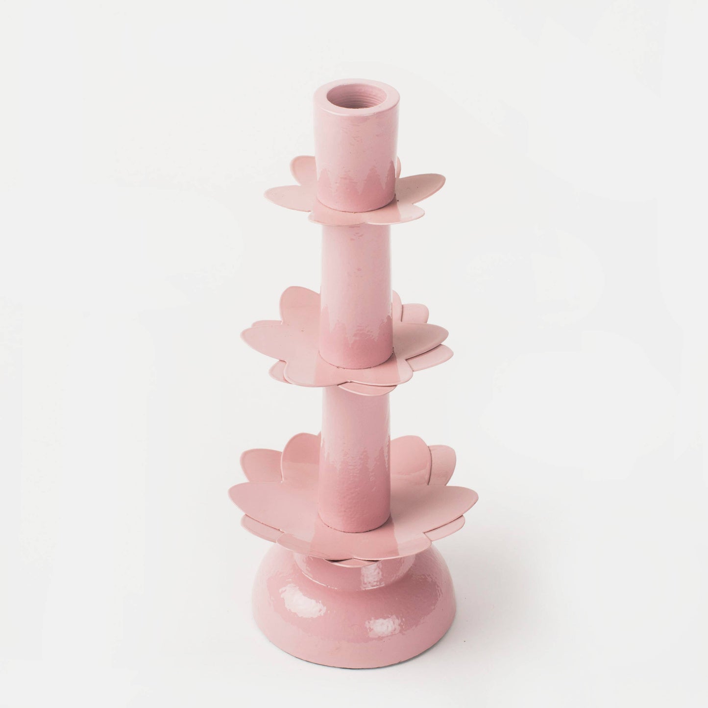 Lotus Bloom Tapered Pink Candleholders