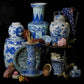 Bird and Flower Blue and White Porcelain Temple Jar