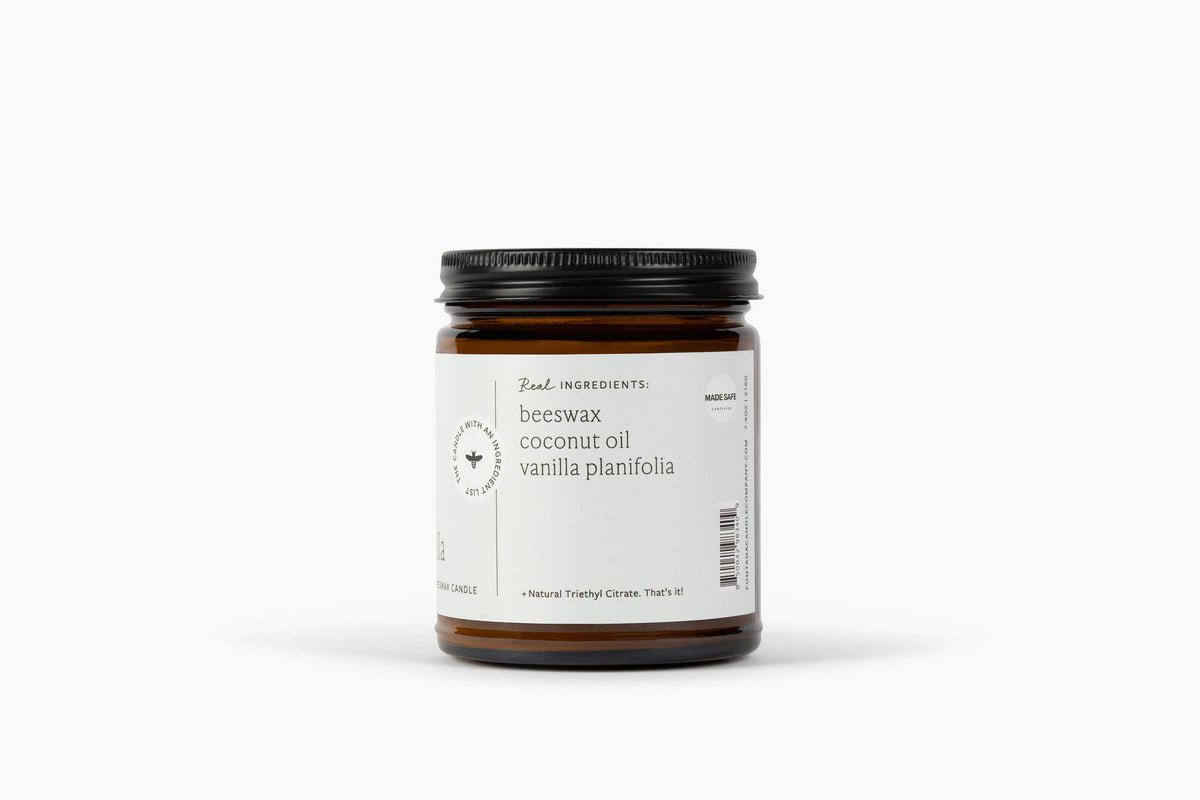 Pure Vanilla Essential Oil Beeswax Jar Candle: Non-Toxic