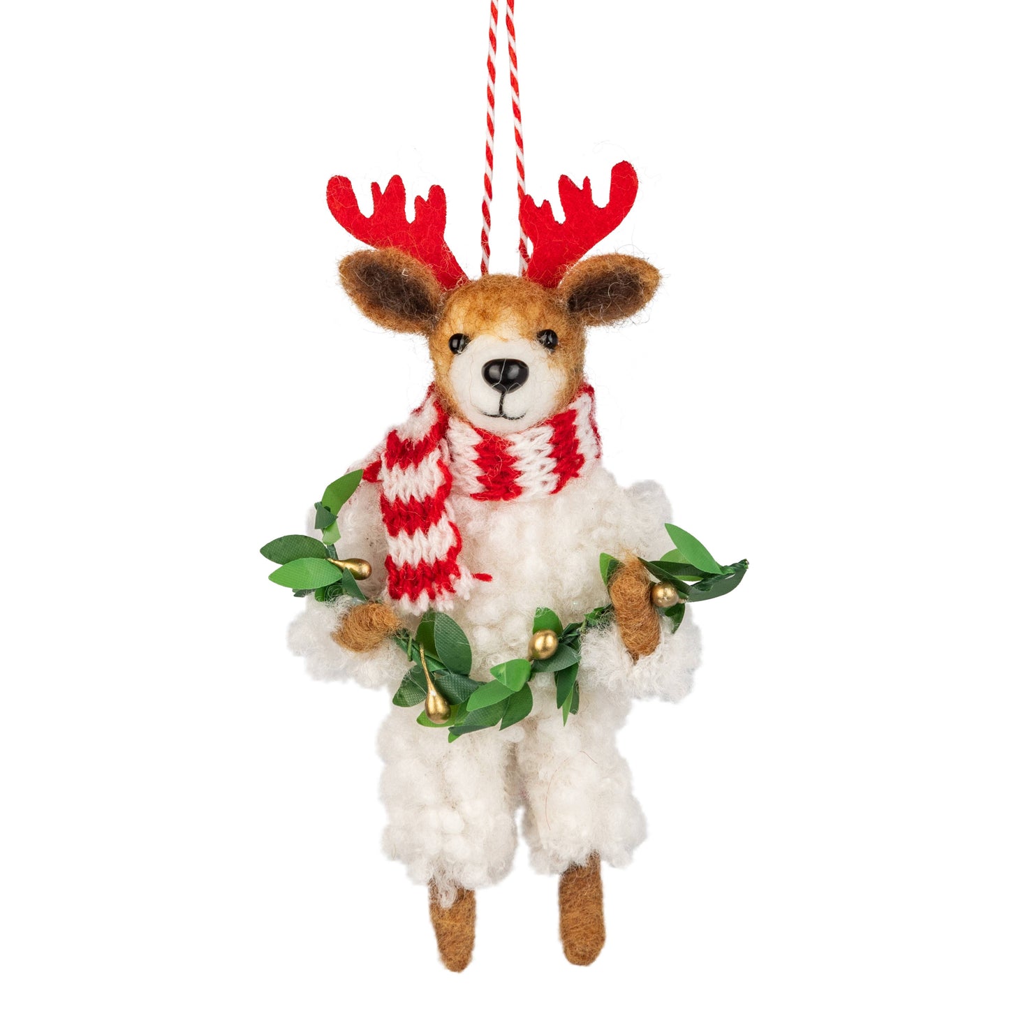 Felt dog with red antler