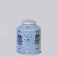 Double Happiness Blue and White Porcelain Canister