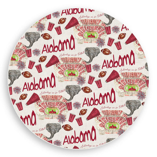 Alabama Football Pattern Vinyl Placemat
