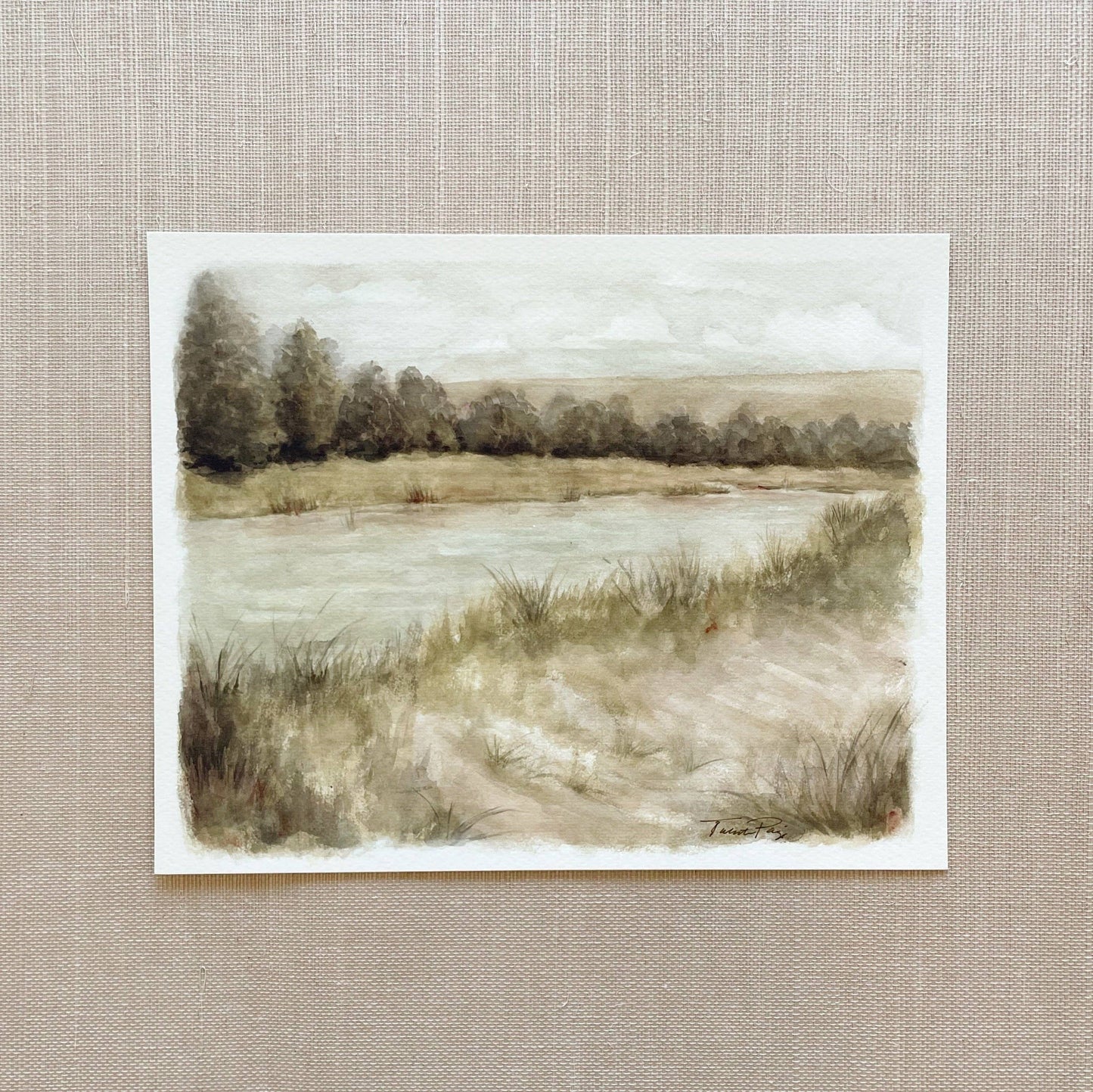 Beside Still Waters - Watercolor Giclée Paper Print