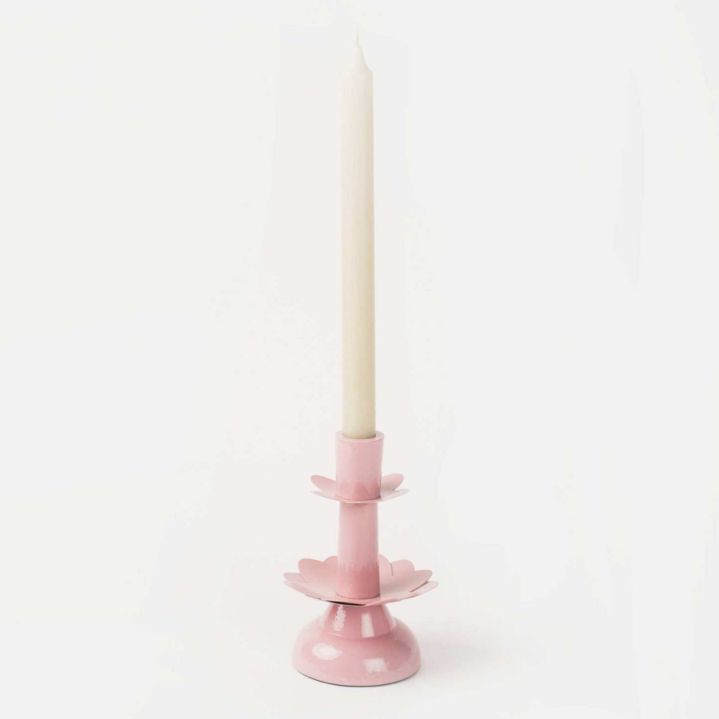 Lotus Bloom Tapered Pink Candleholders