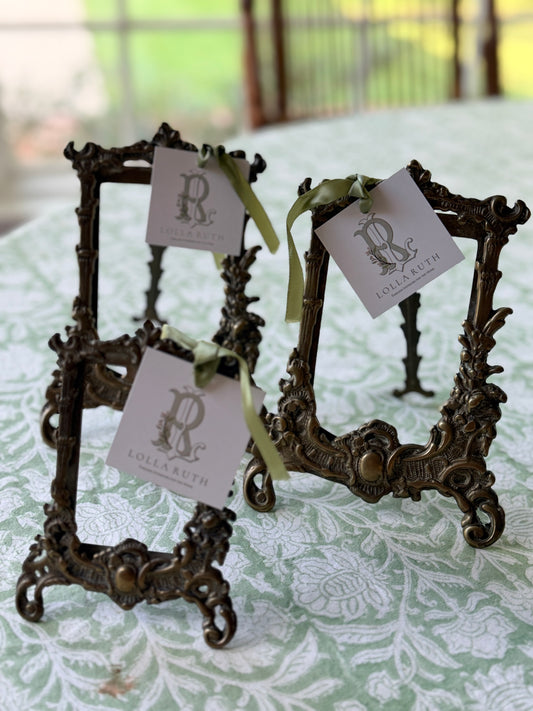 Large Victorian Brass Freestanding Picture Frame