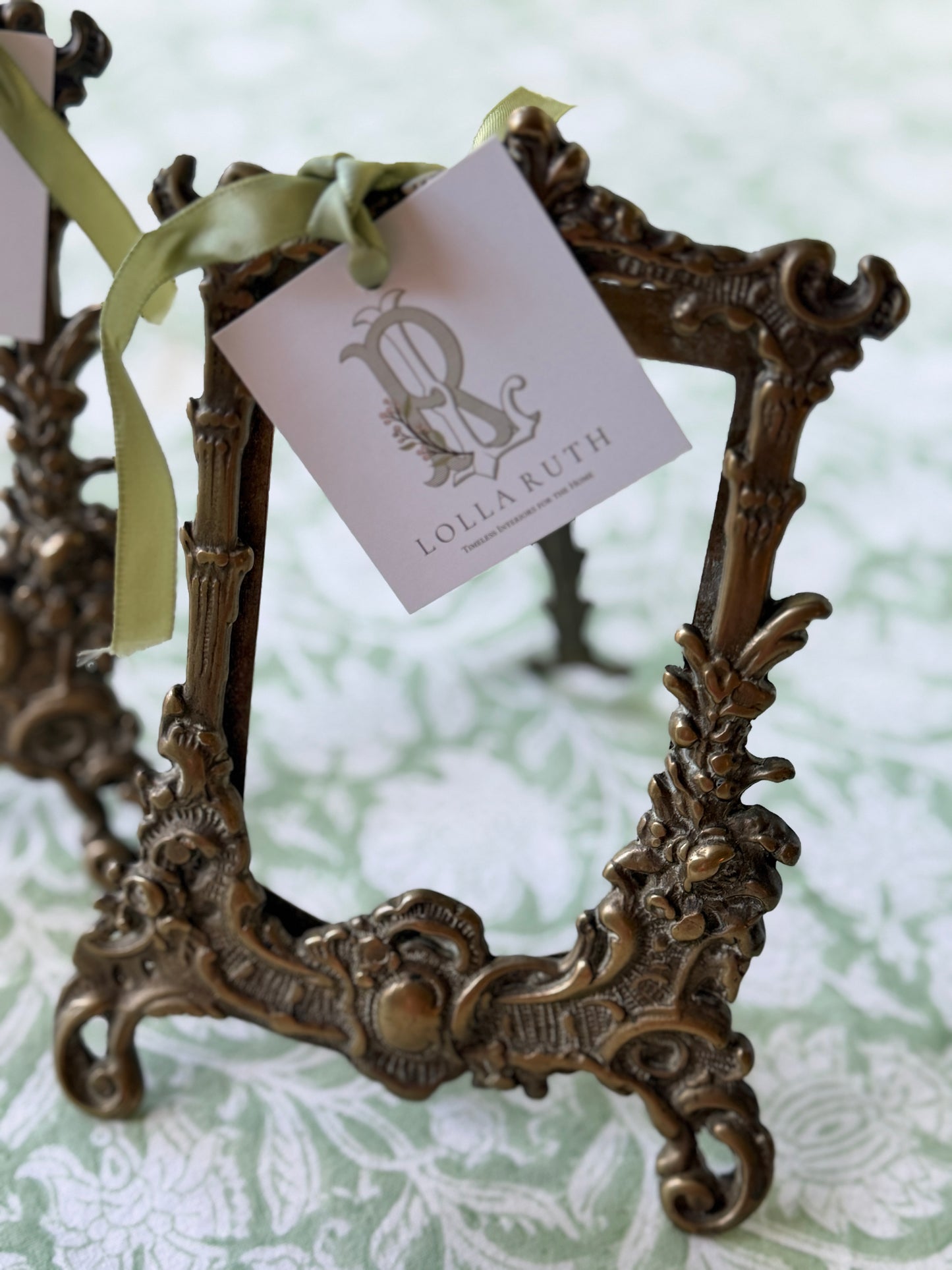 Small Victorian Brass Freestanding Picture Frame