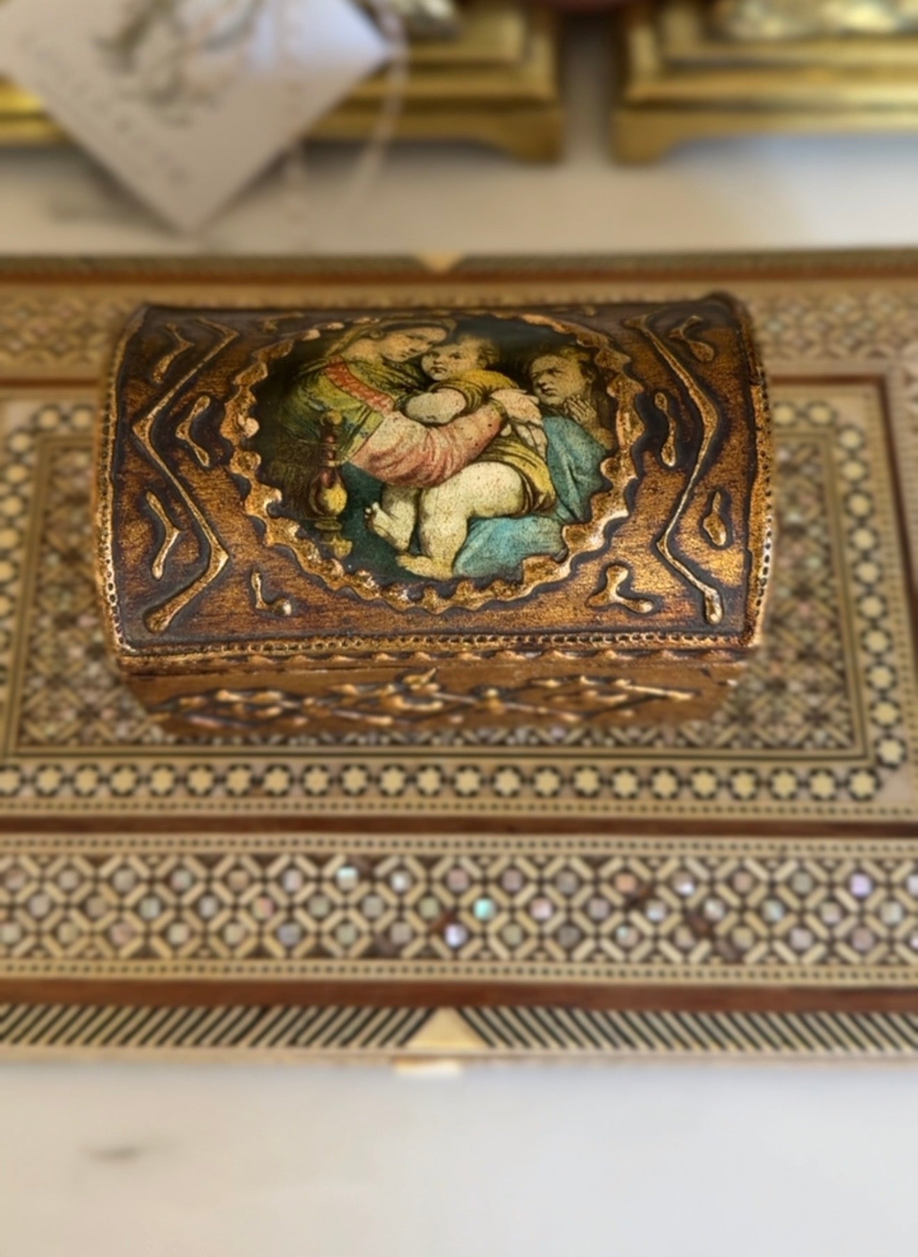 Vintage Florentine Gilt-Wood Box, Italy