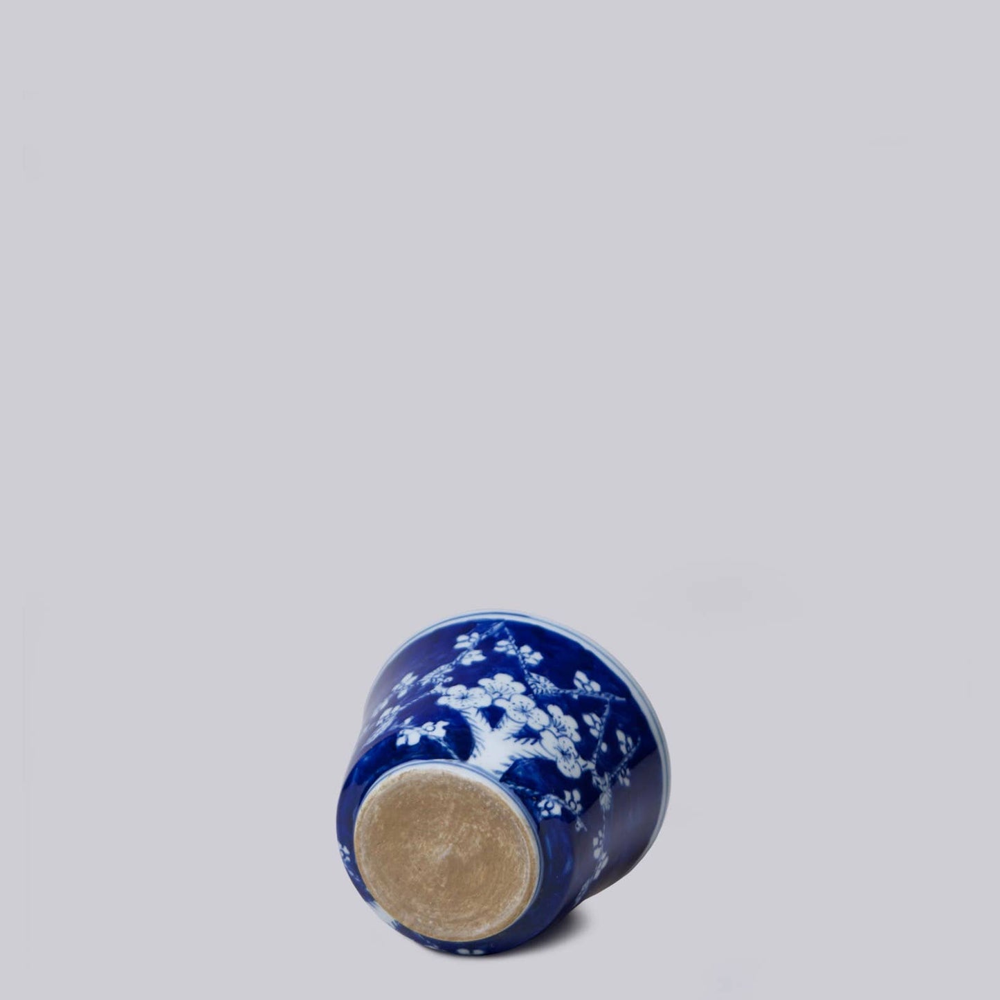 Tiny Blue and White Porcelain Plum Cachepot