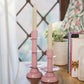 Lotus Bloom Tapered Pink Candleholders