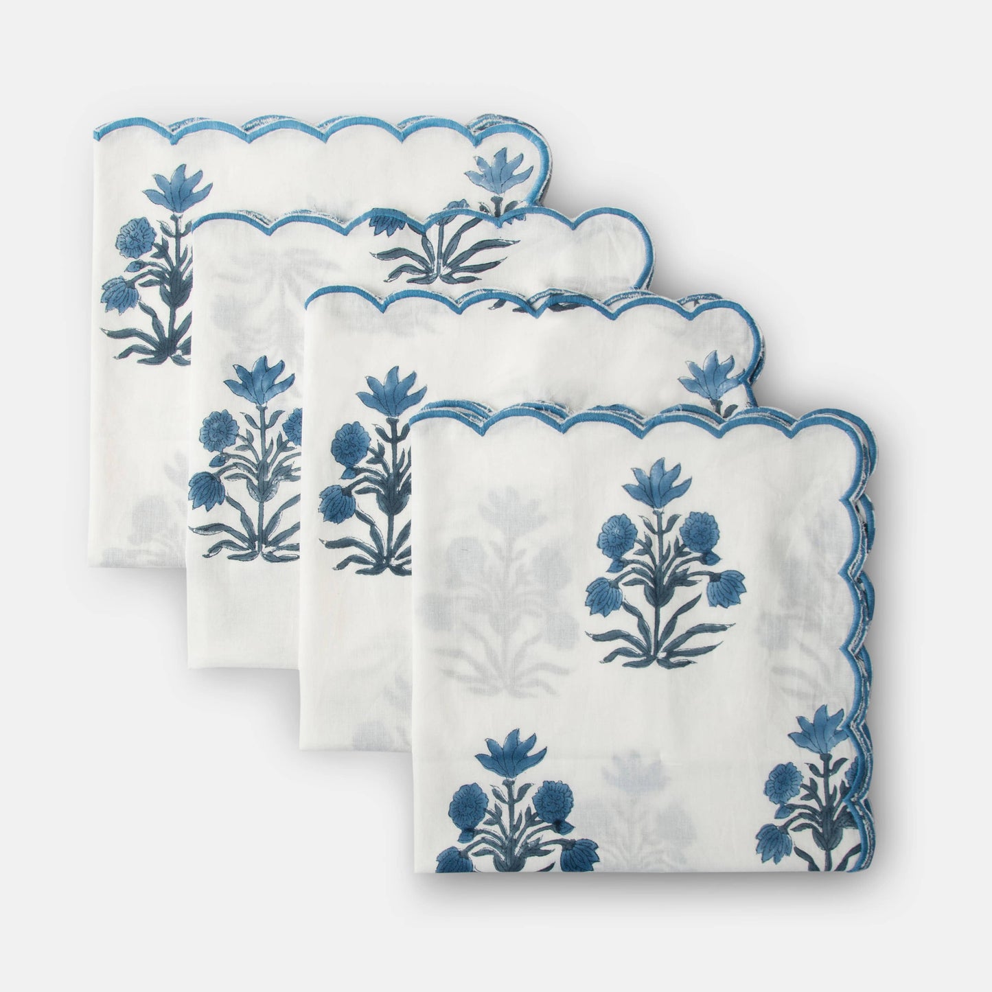 Azure Handblocked Napkin Set