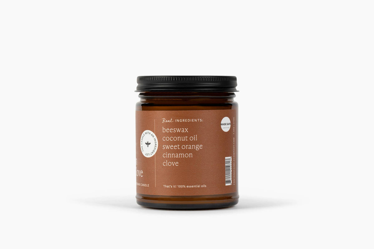 Cinnamon Orange Clove Beeswax & Essential Oil Jar Candle