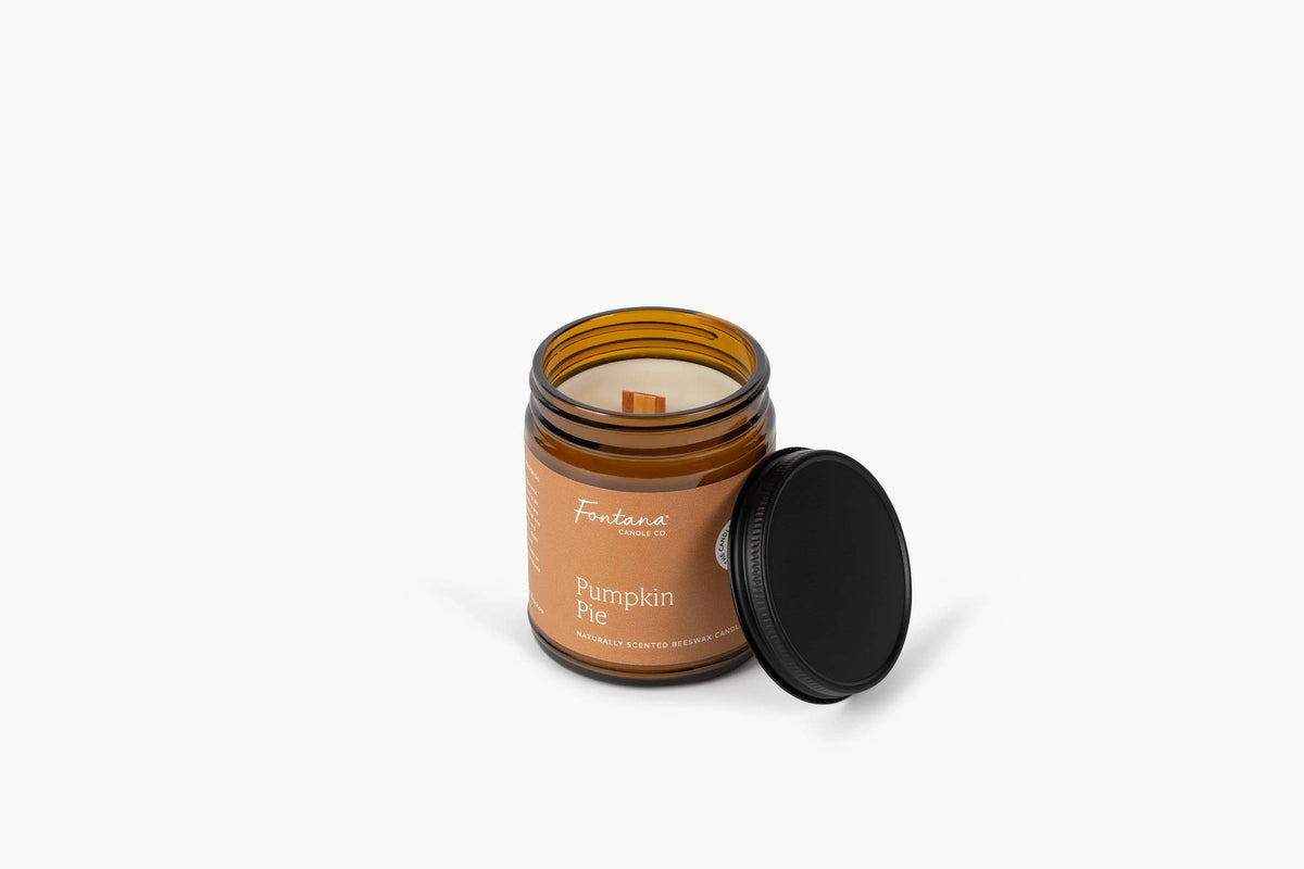 Pumpkin Pie Essential Oil Beeswax Jar Candle: Non-Toxic