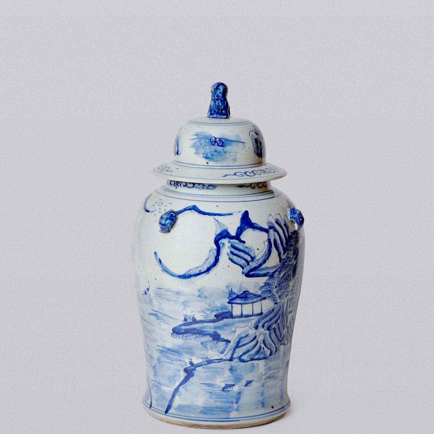 Blue and White Temple Jar