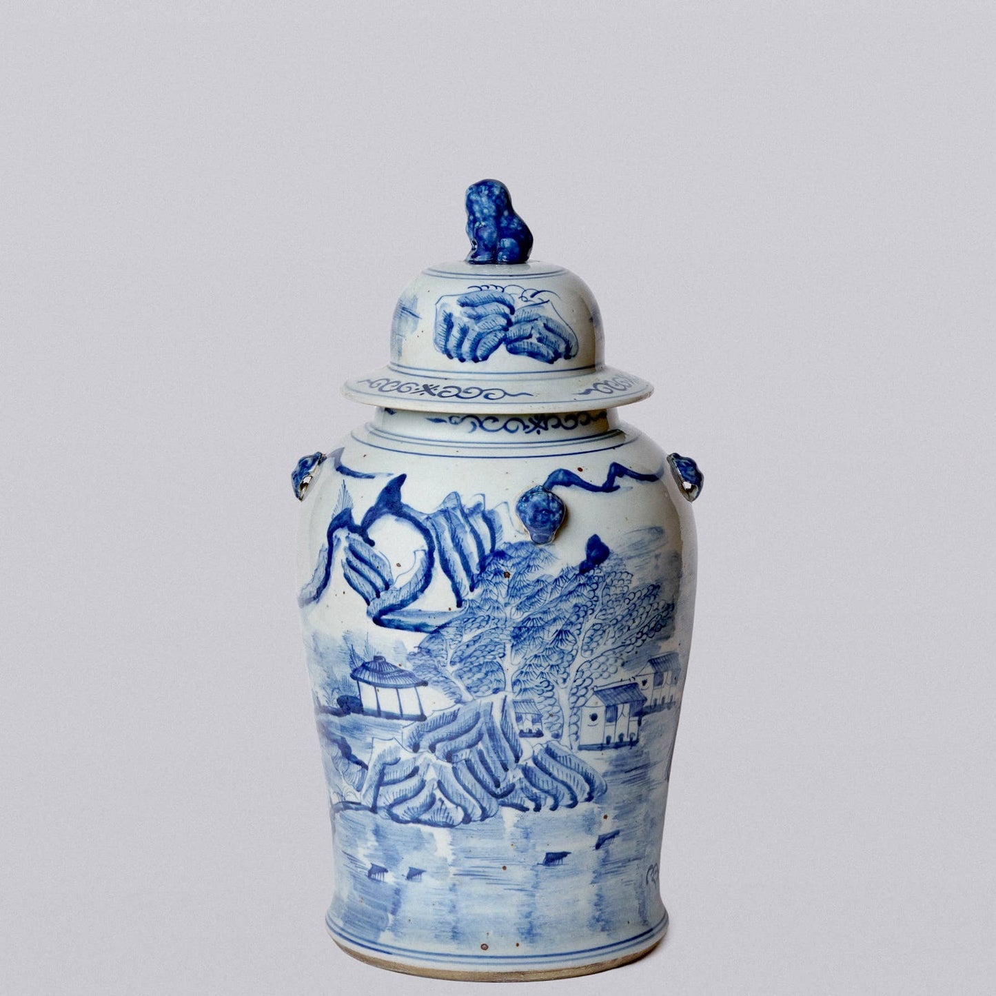 Blue and White Temple Jar