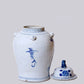 Bird and Flower Blue and White Porcelain Temple Jar