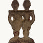 Back view of the antique Hubley cast iron footmen doorstop showing original paint and patina