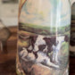 Royal Stone China "Roselle Blue Ware" Pitcher, Sporting Dog Scene